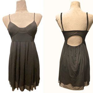 Nameless Corset spaghetti pleated black dress sz L